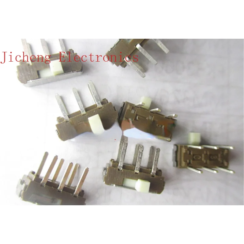 

10PCS SSSS223200 Toggle Switch Slide Straight Plug Side Dial Double Row 6 Feet 2 Gear