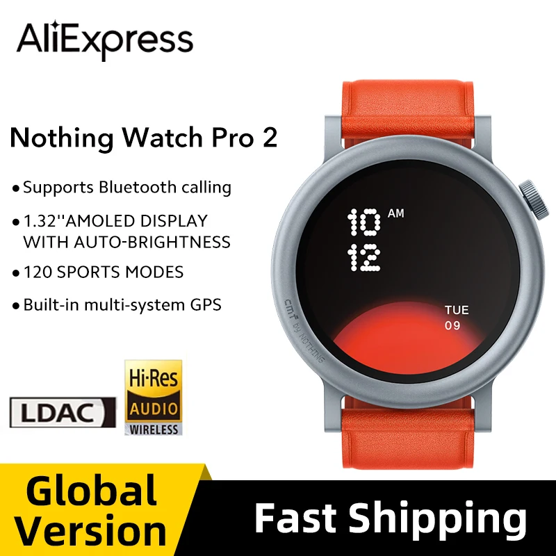 Global Version Nothing CMF Smart Watch Pro 2 Bluetooth calls with AI noise reduction multi-system GPS1.32”AMOLED 100+watchfaces