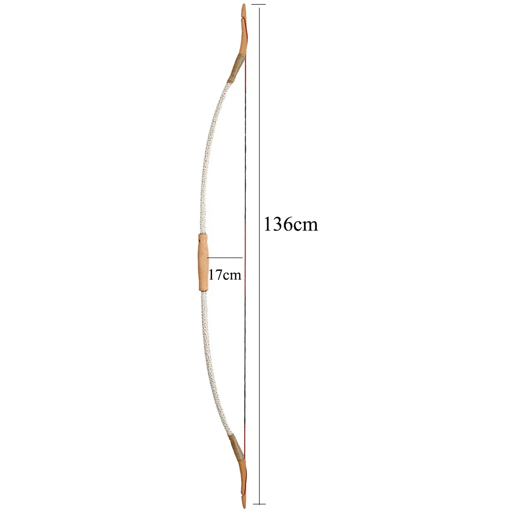 Toparchery Traditional Recurve Bow 53'' Archery Hunting Handmade Horse Bow Leather Longbow 20-40 lbs