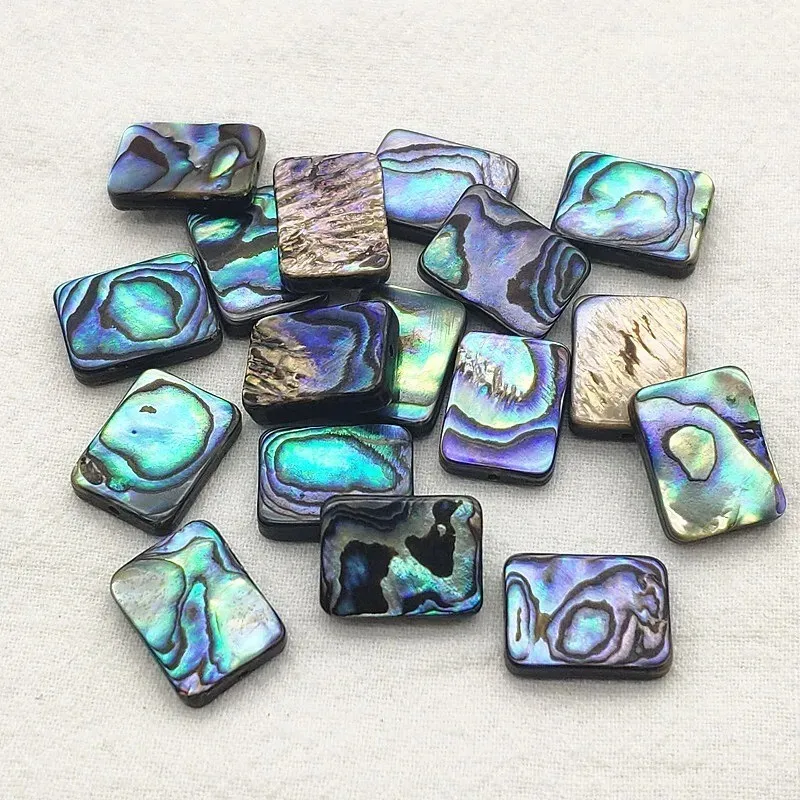 Real Natural  Abalone Shell Rectangle Beads DIY Earrings Jewelry Making/Unique Specimen for Collectibles and Educational Use