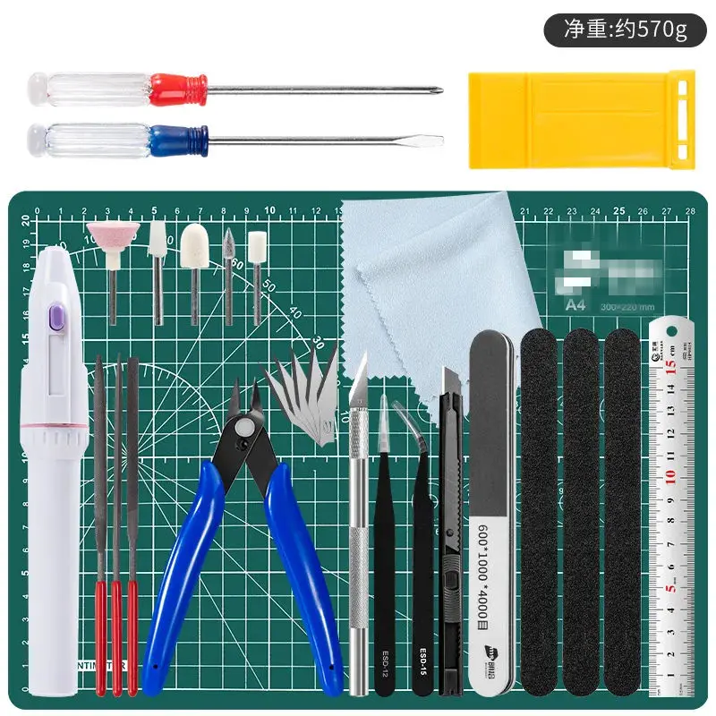 forGunpla Model Building Tool Kit Nipper Hobby Knife Cutting Mat Tweezers Sander Screwdriver DIY Assembly Supplies