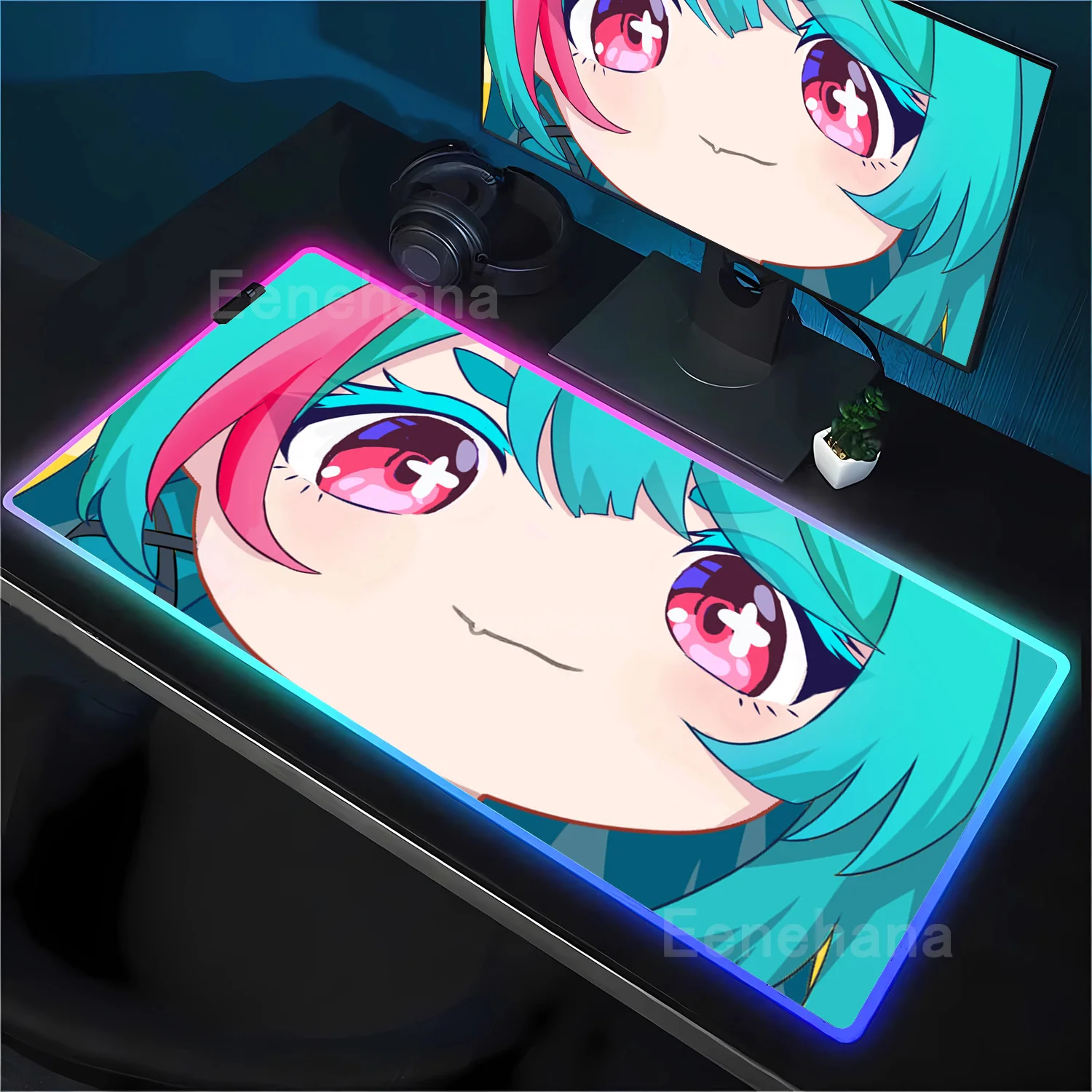 RGB Mouse Pad Neverness to Everness Gaming Keyboard HD Printing LED Mousepad office Computer Gamer overlock backlight Desk Mat