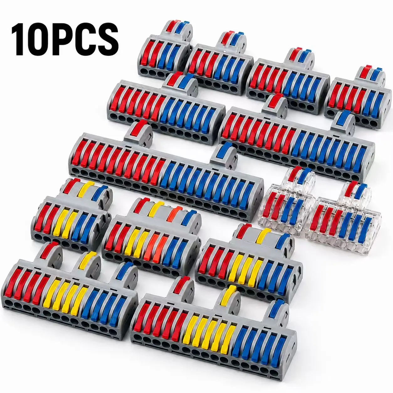 1 In Multiple Out Mini Fast Wire Connectors Universal Compact Push-in Terminal Block Cable Splitter LED Lighting Wiring 1/5/10PC