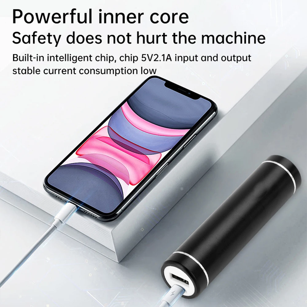 DIY Schweißfreies 18650/21700 Akku-Aluminium-Powerbank-Kit 5V 2A Typ C Schnellladung Batterie-Aufbewahrungsbox