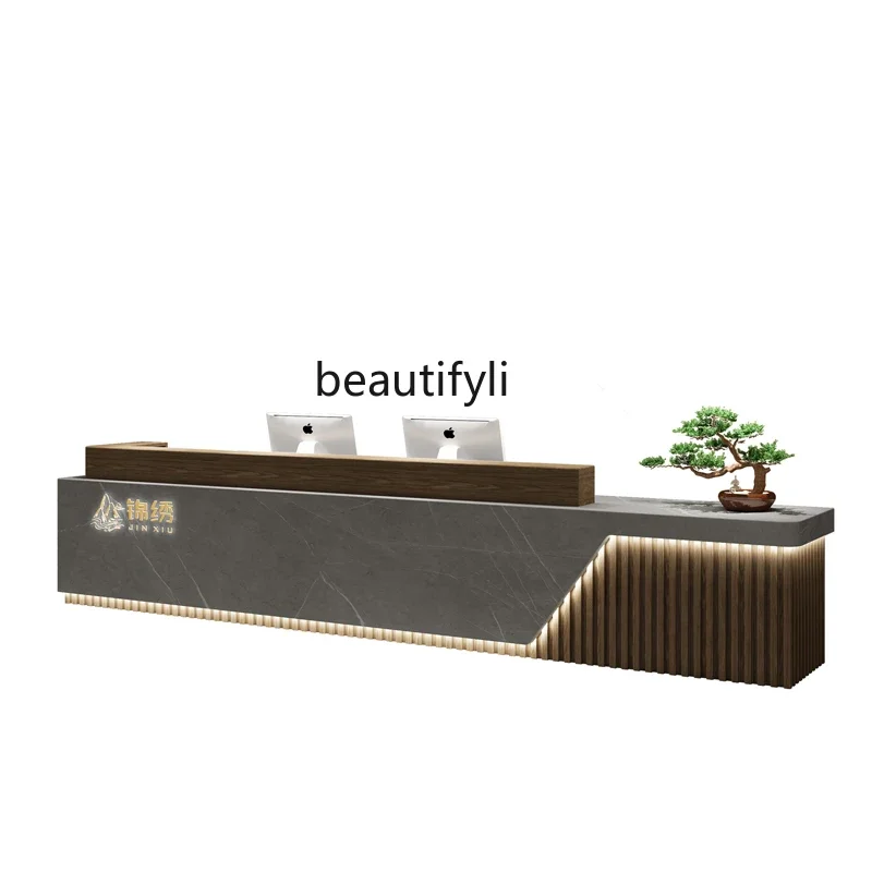 

Y Cashier Counter Marble Hotel Company Reception Desk Beauty Salon Paint Bar Counter