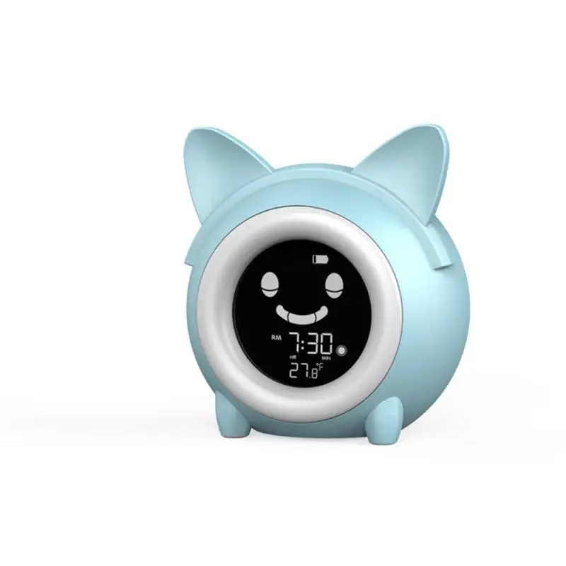 Cute Animals Kids Alarm Clock Sleep Trainer Digital Wake Up Color Night Light Snooze Temperature Nap Timer Kids Alarm Clock