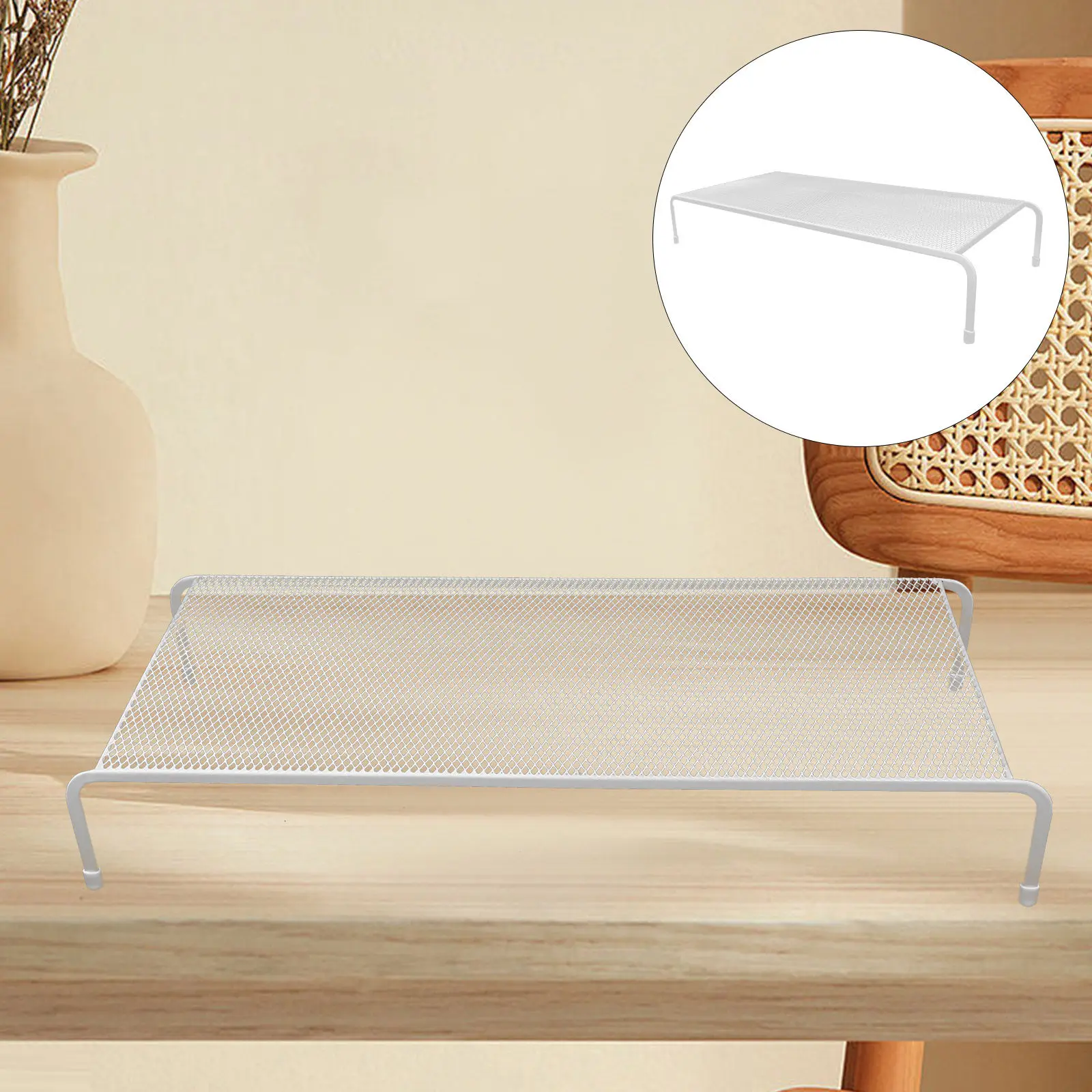 Metal Monitor Stand Riser For Desktop Computer Laptop Elevated Screen Holder Space-Saving Office Home Ergonomic Mesh Base
