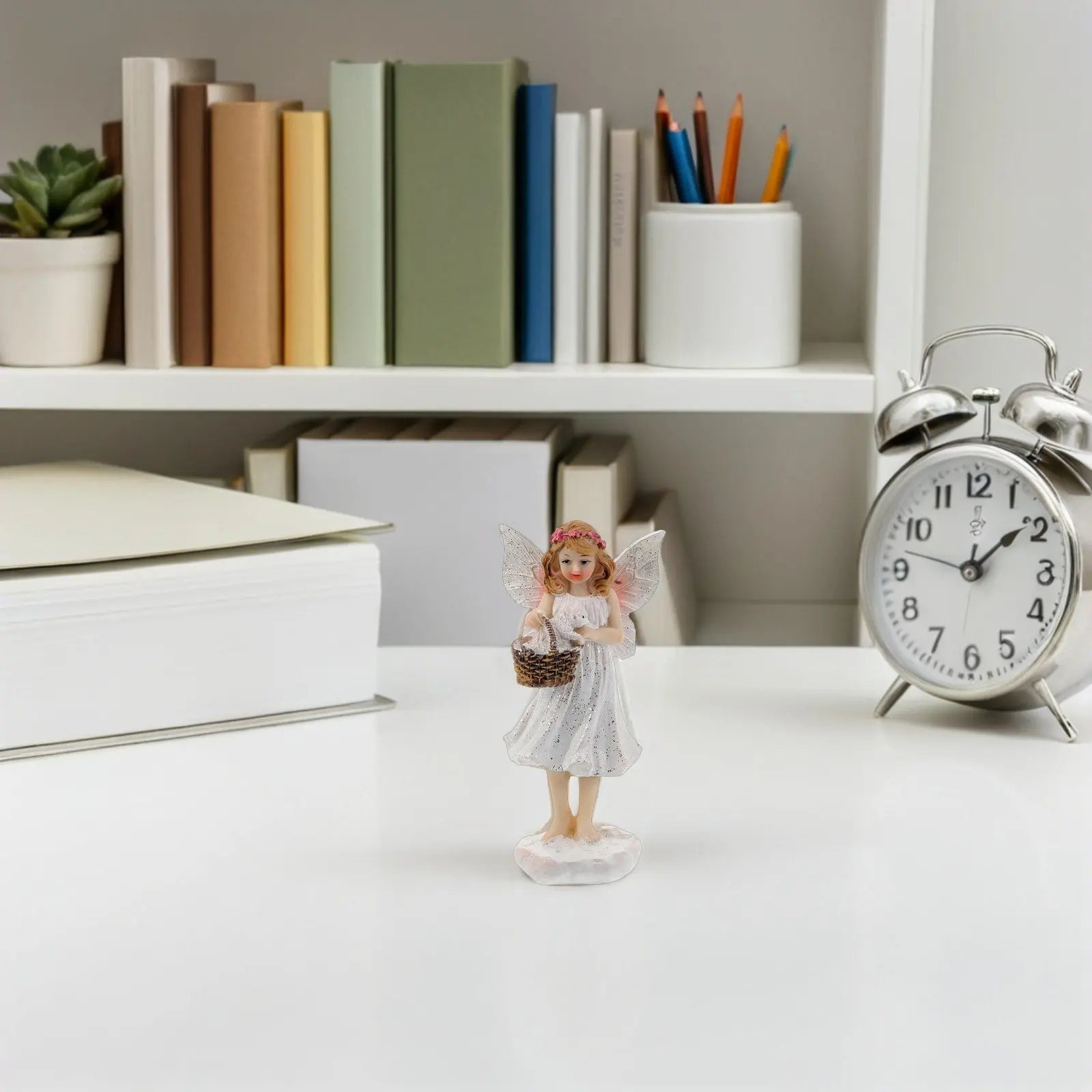 Resin Flower Fairy Angel Statue Desktop Ornament Elegant Design Perfect for Home Wedding Birthday Anniversary Decoration