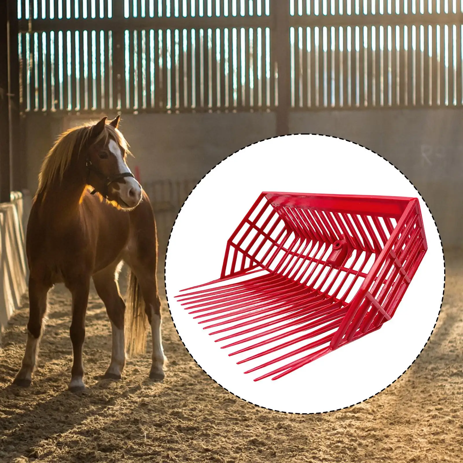 Gardening Stable Fork Head Heavy Duty ABS Pitchfork Animal Ranch Cleaning Tool for Horse Bedding and Hay Picking
