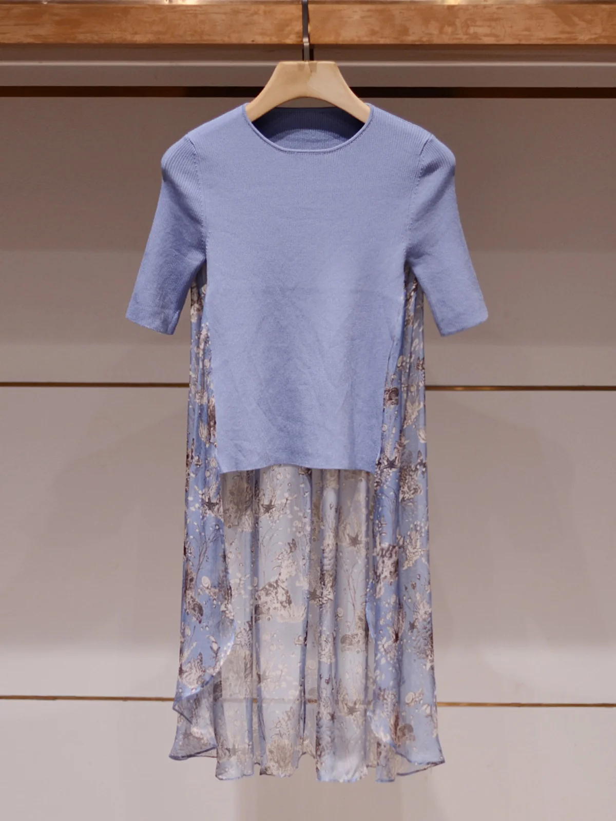 

Женский вязаный топ Ele Blue с круглым вырезом, облегающий, с принтом, для повседневной носки, осенняя новинка от JOOva Faion Brand