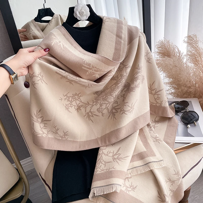 Women's Bamboo Print Imitation - Shawl Wrap Winter recension och pris