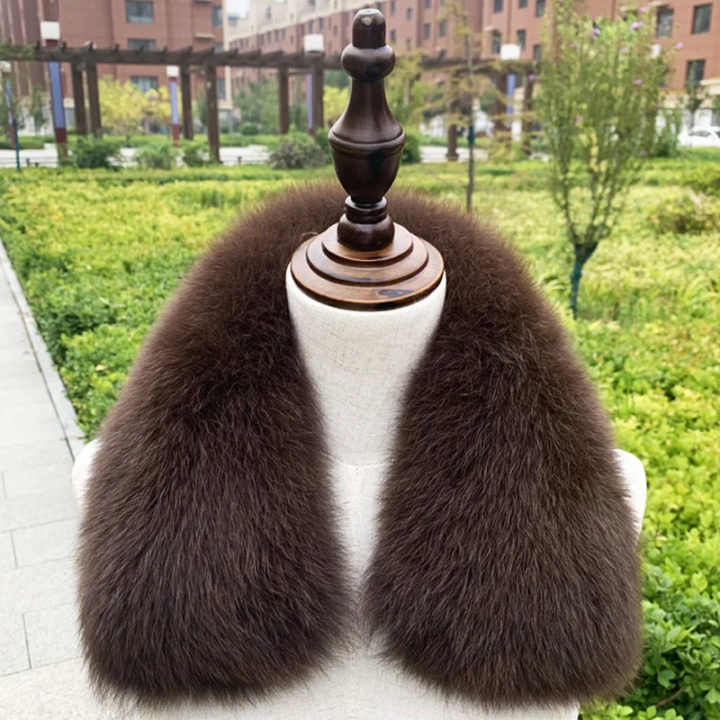 Fox Fur Collar Real Fur Single Seller Collar Men's And Women's Overcoats Collars 100% Natural Fox Fur Scarf Warm Shawl