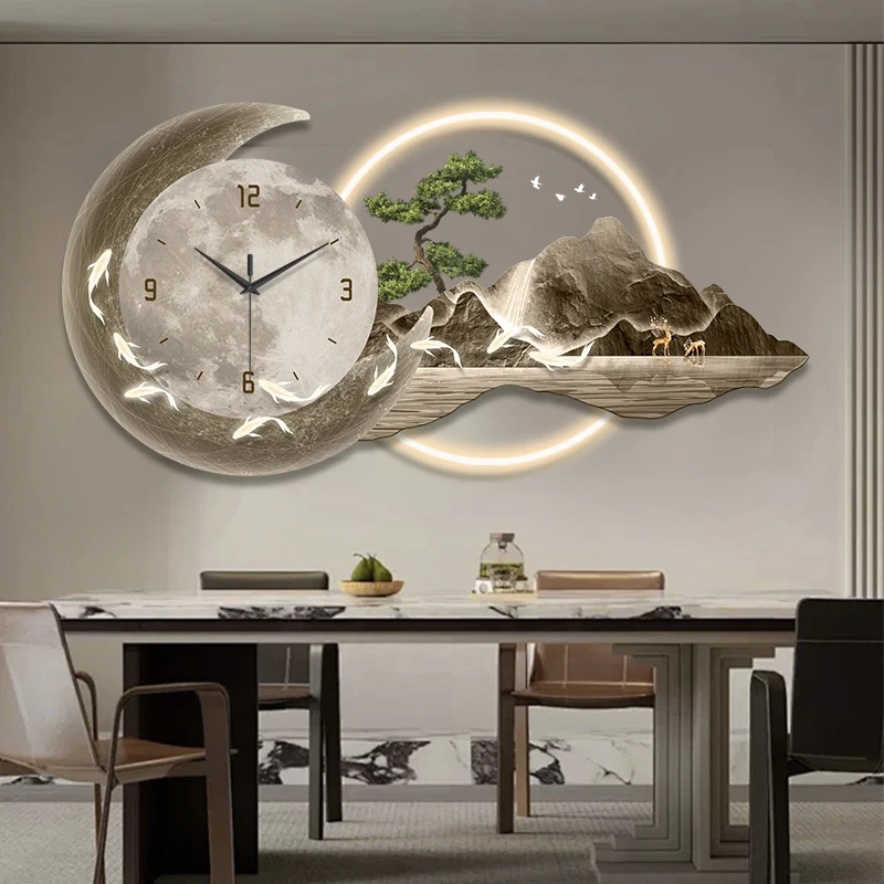 Elegant Painting Quality Clock Design Nordic Illuminated Living Room Wall Clock Art Luxury Large Reloj De Pared Wall Decor