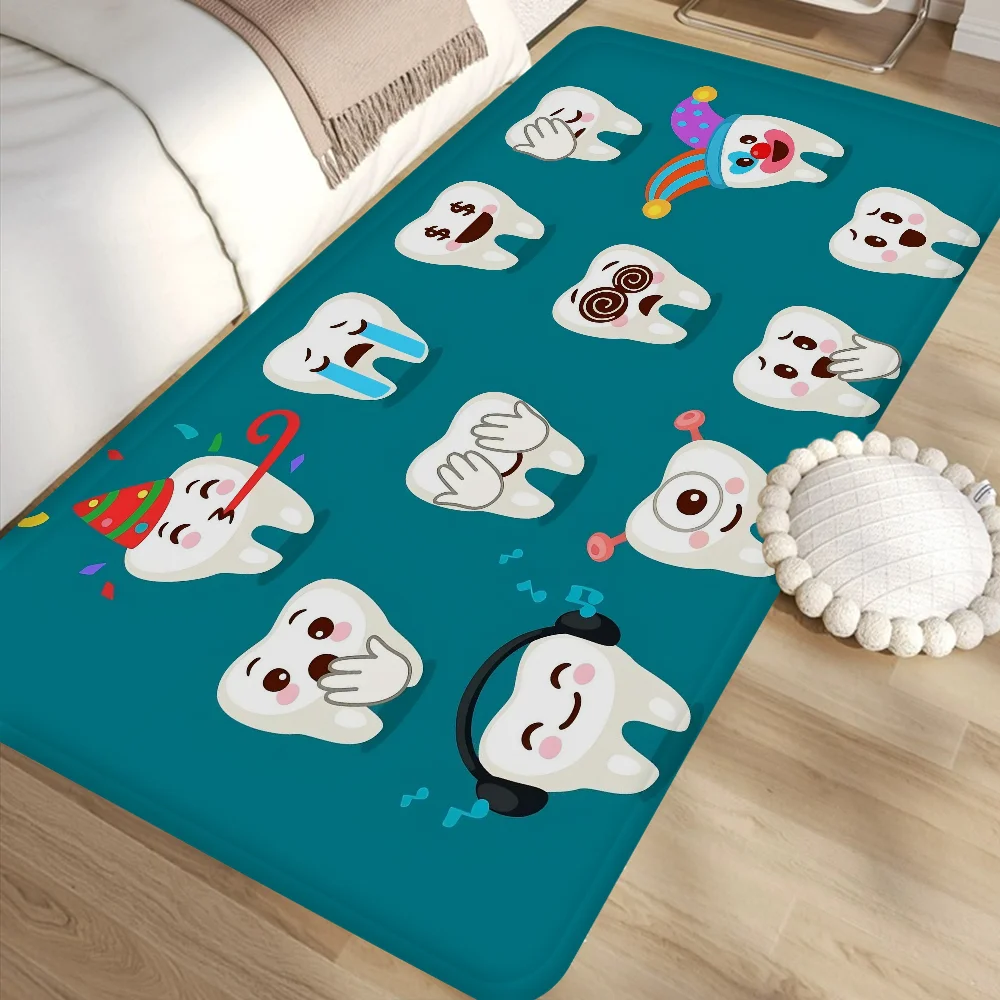 Wisdom Teeth Dentist Tooth Hallway Carpet Non-Slip Laundry Room Mat Laundry Decor Balcony Child Living Room Toilet Rug