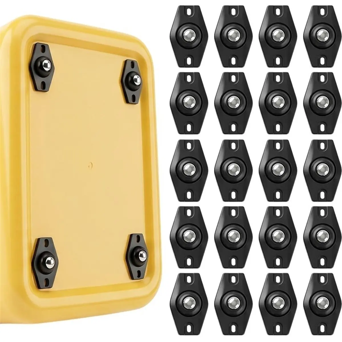20 Pack Adhesive Caster Wheels, 360° Swivel Sticky Appliance Rollers, for Kitchen Appliance, Trash Can, Storage Box