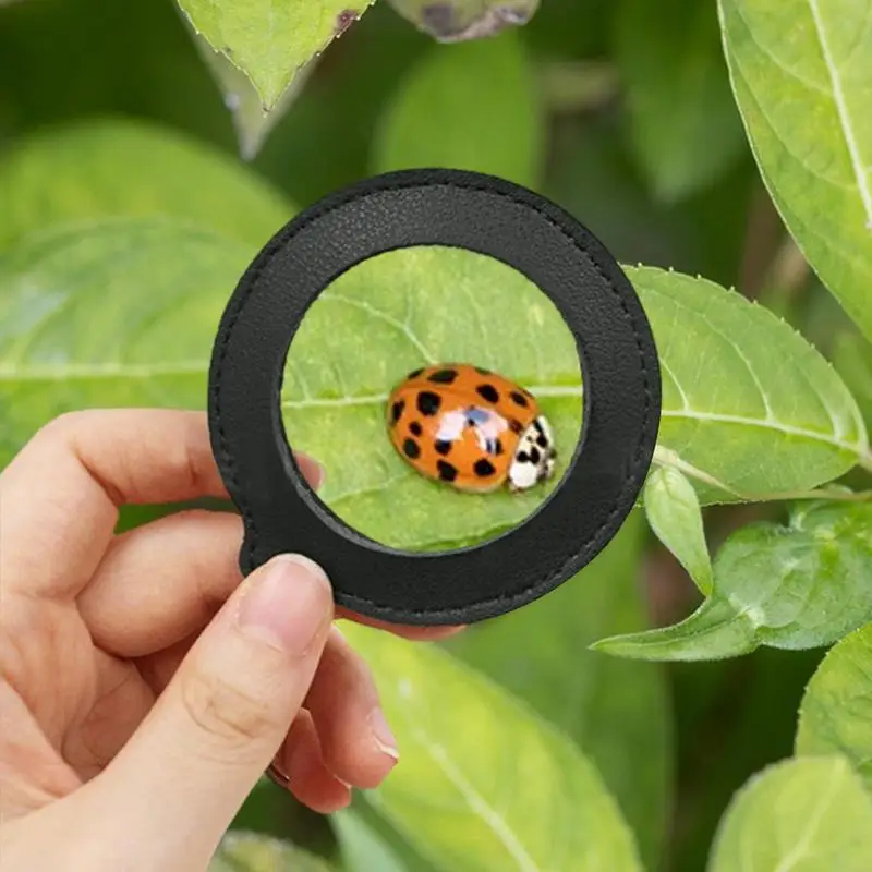 Neck Wear Magnifying Glass Portable Mini Magnifying Lens With Leather Holder Neck Magnifier And Nature Exploration Toys