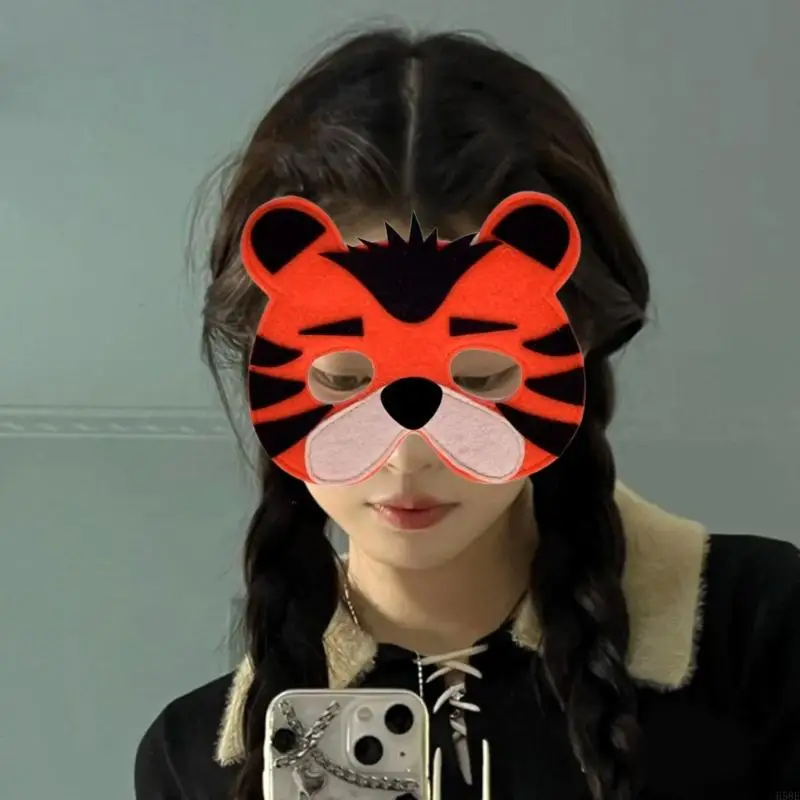H58E Kid Halloween Animal Costume with Animal Mask Animal Tail Glove Children Animal Dress up Outfits for Boy Girl Cosplay
