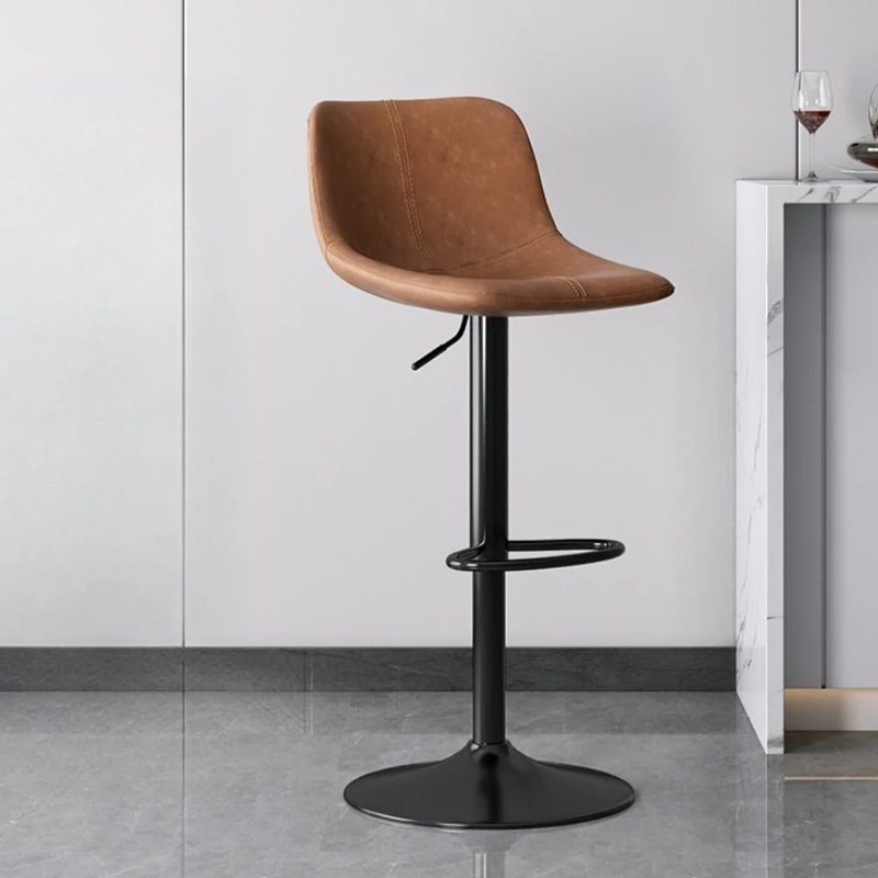 

light luxury high stool lift rotating bar chair home commercial island chair bar stool with backrest 아일랜드식탁의자 kitchen furniture