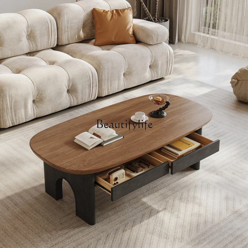 

Vintage Style Coffee Table Small Apartment Retro Living Room Home Storage Coffee Table