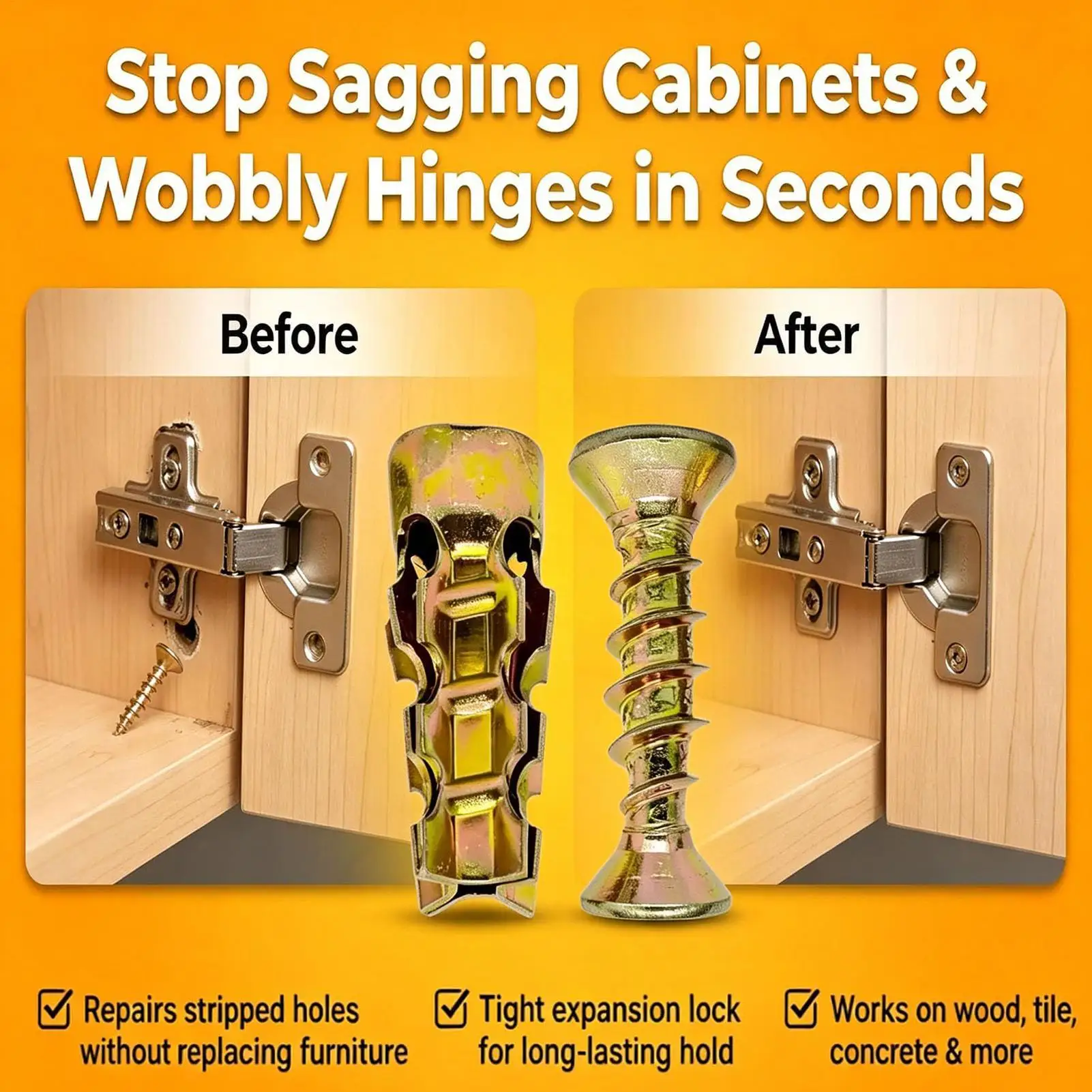 Door Hinge Thread Repair Screws Short Expansion Wall Anchors Stripped Easy Repair Of Hinges And Peeling Screw Holes
