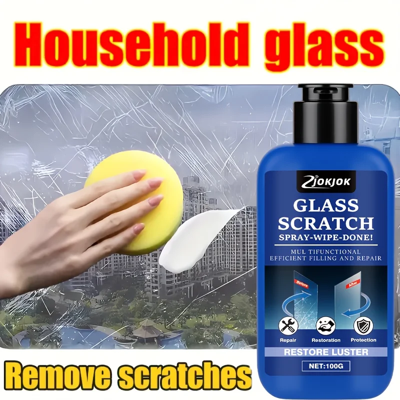 Glass Scratch Repair Kit, Multi-Purpose Glass Polishing Restoration, Long-Lasting Shine, Glass Scratches Grinding Paste image 4