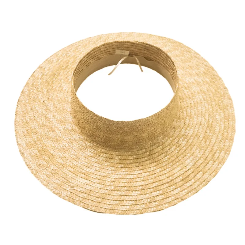 Fashion Empty Top Straw Hat Women Summer Wheat Straw Wide Brim Sun Hat Outdoor Beach Hat Elegant Casual Panama Caps Dropshipping