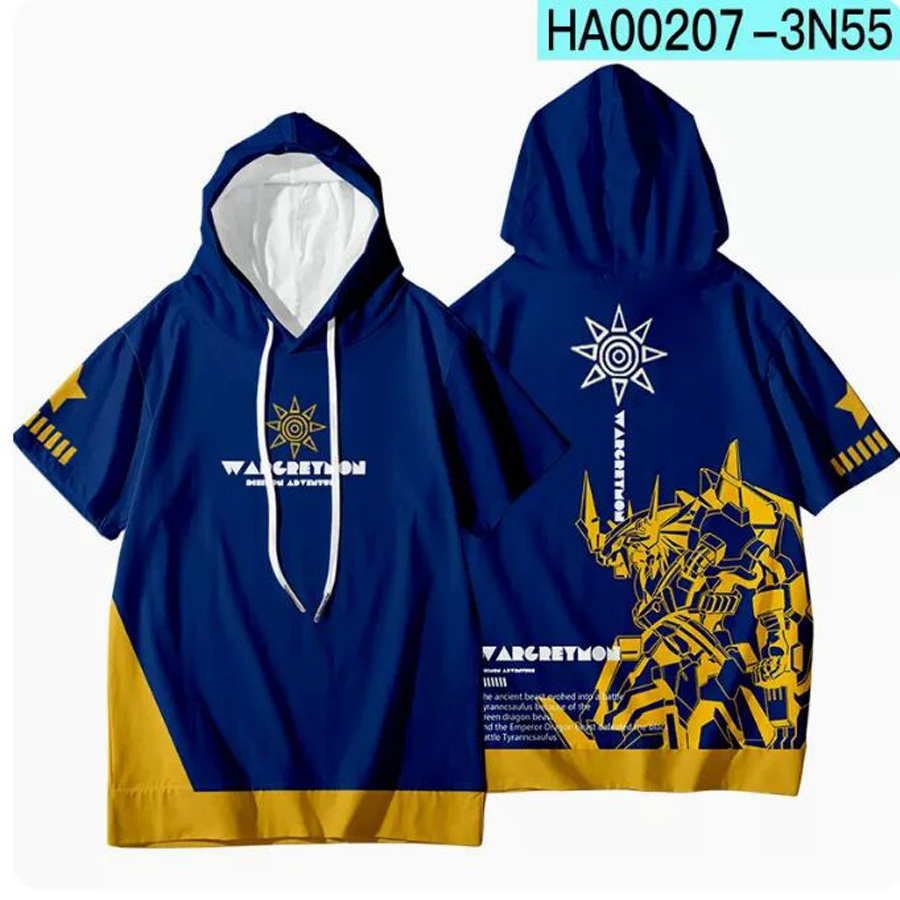 Anime Digimon Adventure 3D Print Oversized T-shirt Mannen Taichi Yagami Cosplay Zomer Korte Mouwen Hooded T-shirt Grafische Tees