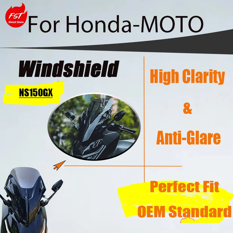 For Honda NS150GX Forza Front Windshield, Mirror Relocation Assembly & Tall Windshield Accessory
