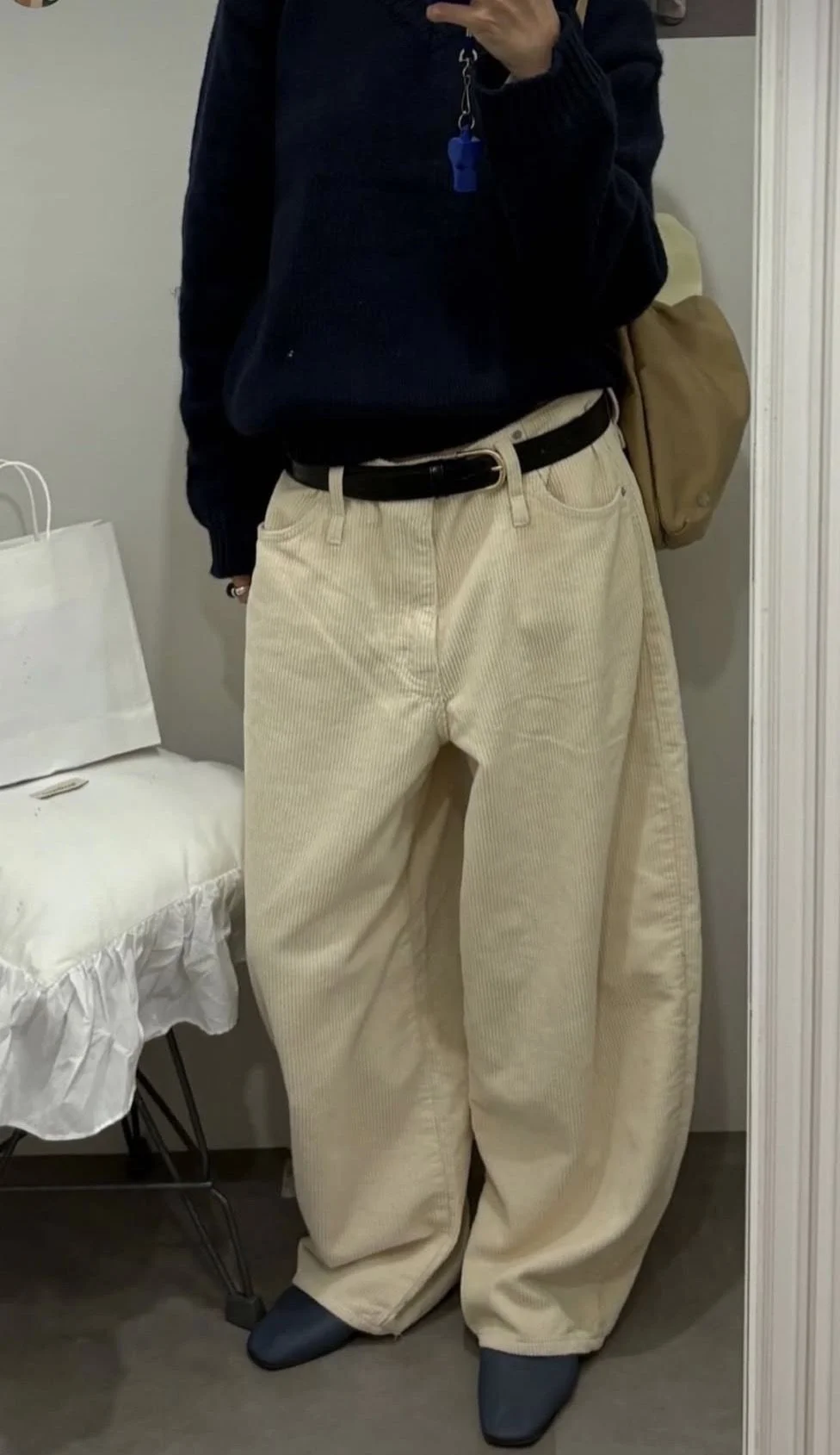 

Commuting Casual Pants PREON Brand Autumn Winter New Sle Retro Corduroy Versatile High Waist Loose Fit Cotton Polyester Blend