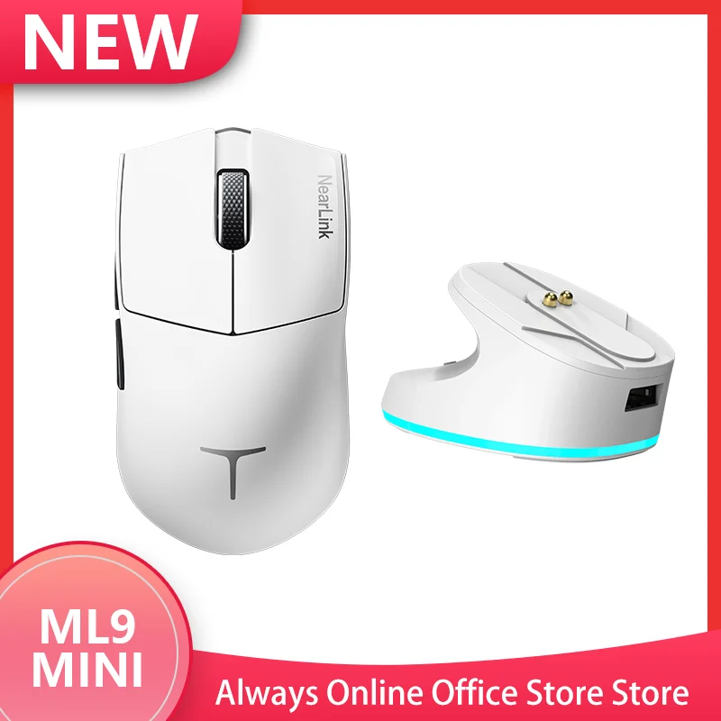 

ML9 MINI Wireless Nearlink Tri-Mode Mouse Gaming PAW3950 Pro 8K Returns Lightweight 30000DPI Esports Office Tcoating