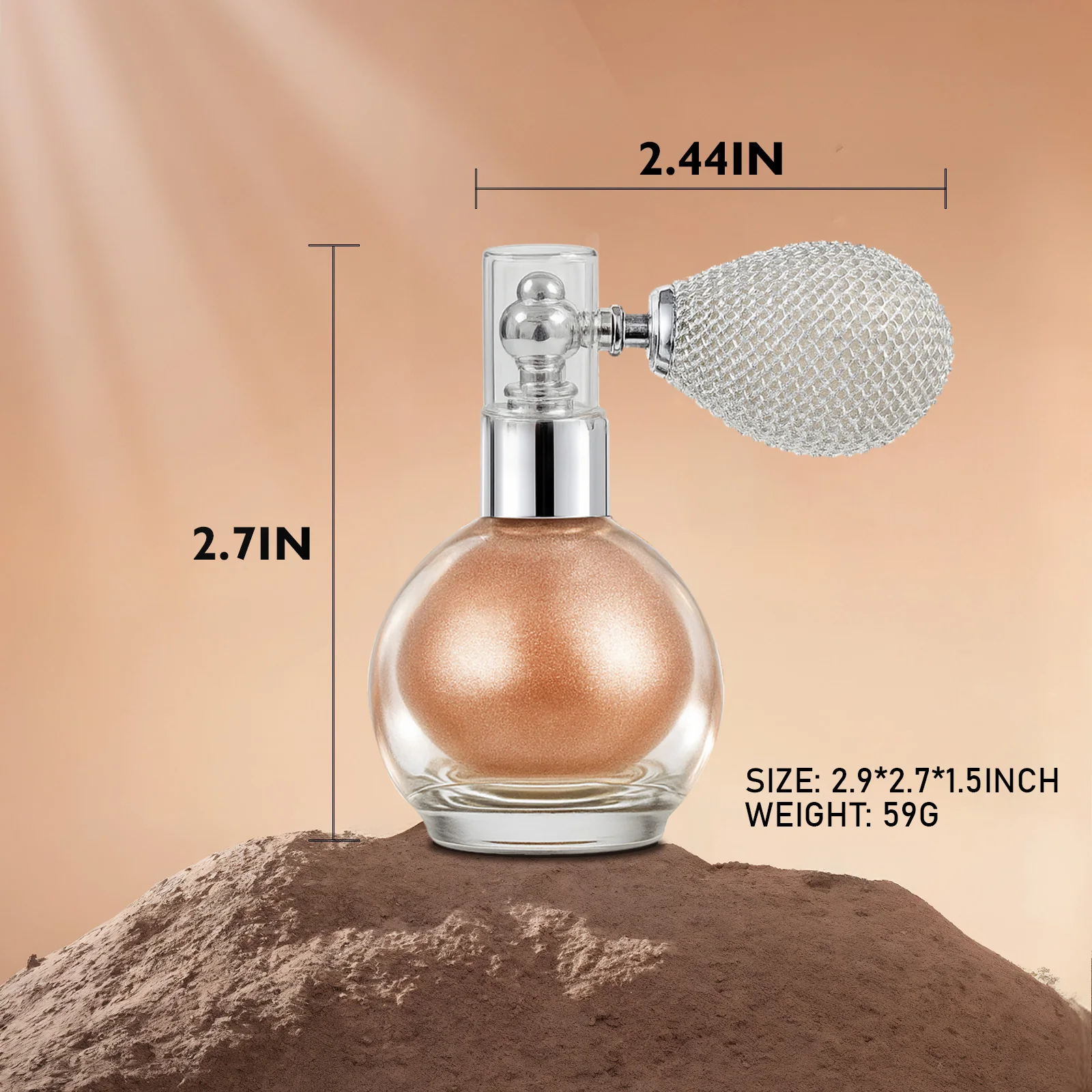 5-kolorowy diamentowy rozświetlacz w proszku w sprayu Wodoodporny, błyszczący brokatowy bronzer do ciała Rozświetlacz do konturowania twarzy
