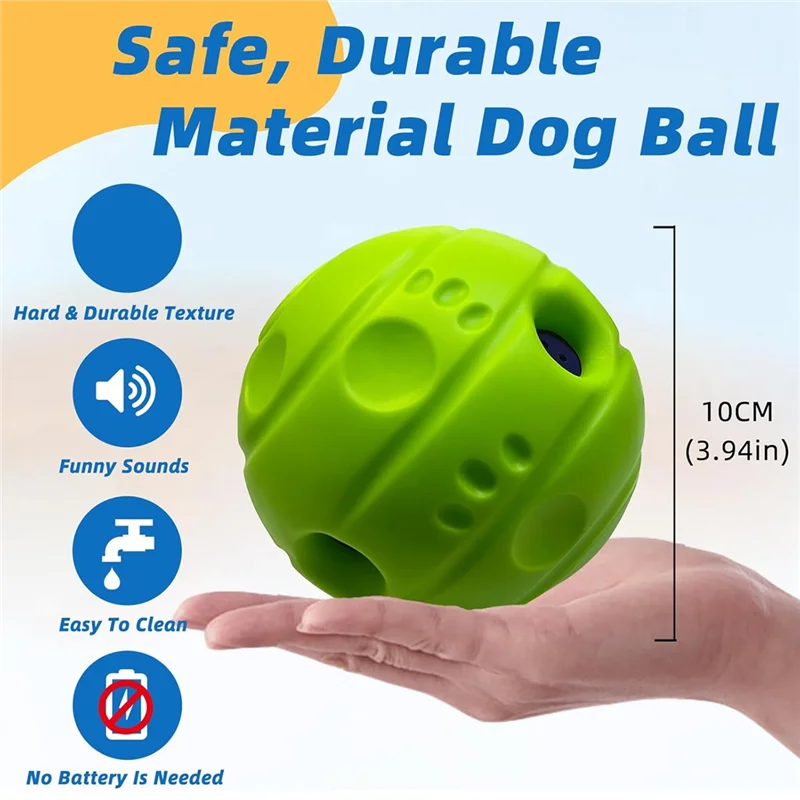 كرة كلب تفاعلية من ABFU بتصميم غير سام، وصوت Gibbering، وخطوط مقعرة، 3.94 بوصة (10 سم) #6