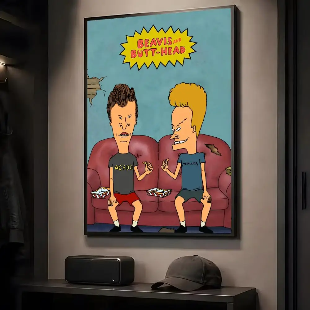 Anime Movie B_Beavis And B_Butthead Calligraphy HD Art Wall Room Decor Home Waterproof Home Living Bar Decorative Paintings
