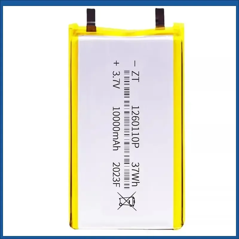 High-Capacity 10AH 3.7V 1260110 Li-Polymer Rechargeable battery for POWER BANK GPS Table E-book Batteries A-grade battery