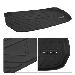 For Tesla Model Y Mats Plain TPE Trunk Frunk Liners Cargo Lower Compartment Boot Carpet & Seat Back Protector Dirtyproof Cover