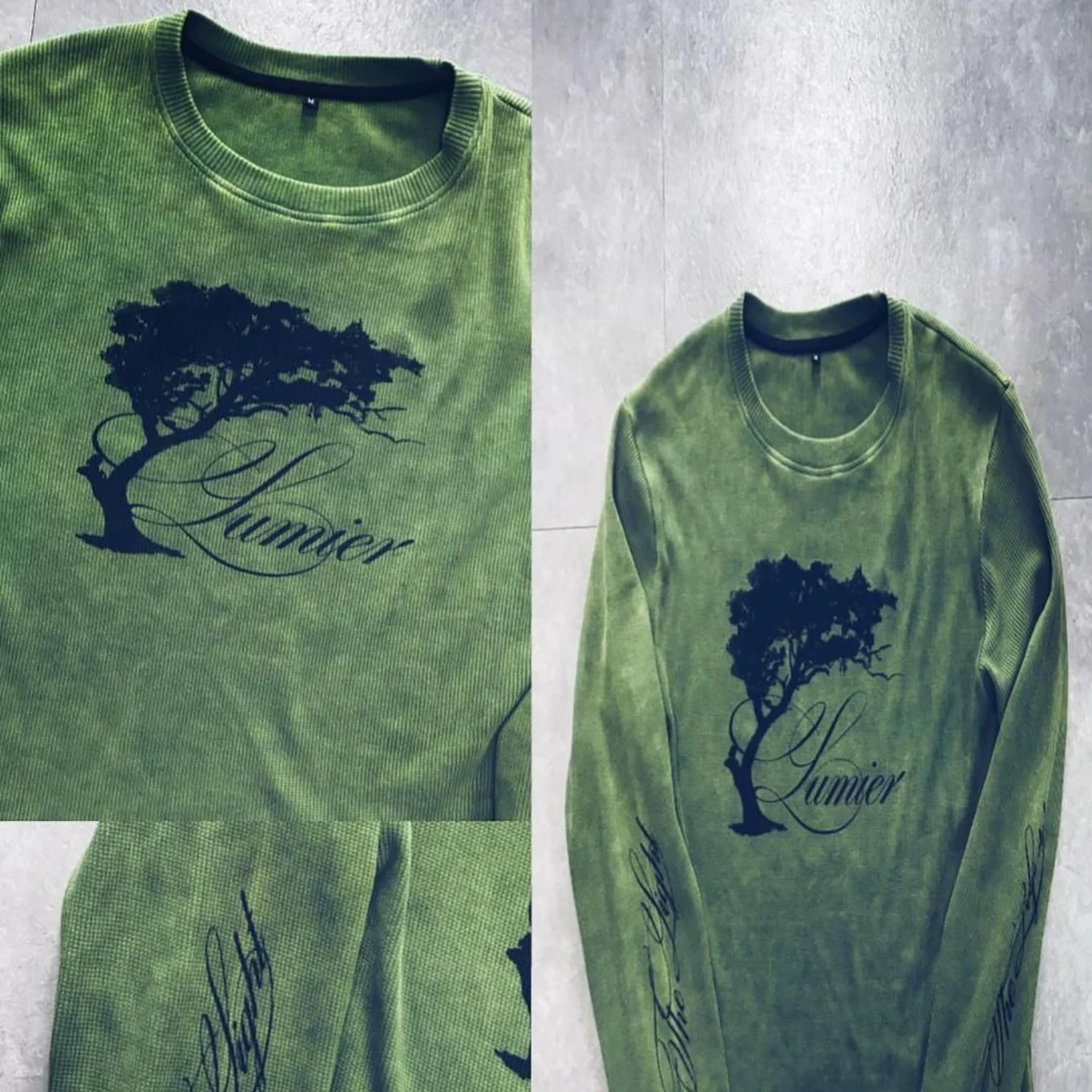 Autumn Restoration GuGe Te Y2K Printed Long Sleeve Waffle T-shirt Street Trend Ins Loose Top image 2