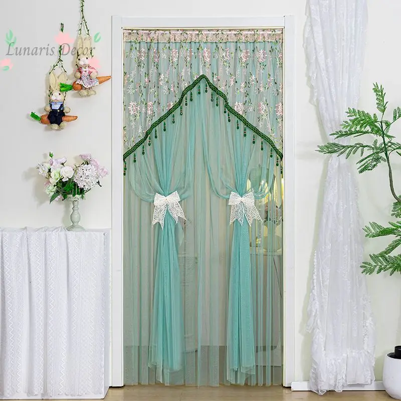 Home mosquito-proof four-season door curtain, double-layer sheer curtain, summer mesh gauze, bedroom mosquito-proof lace