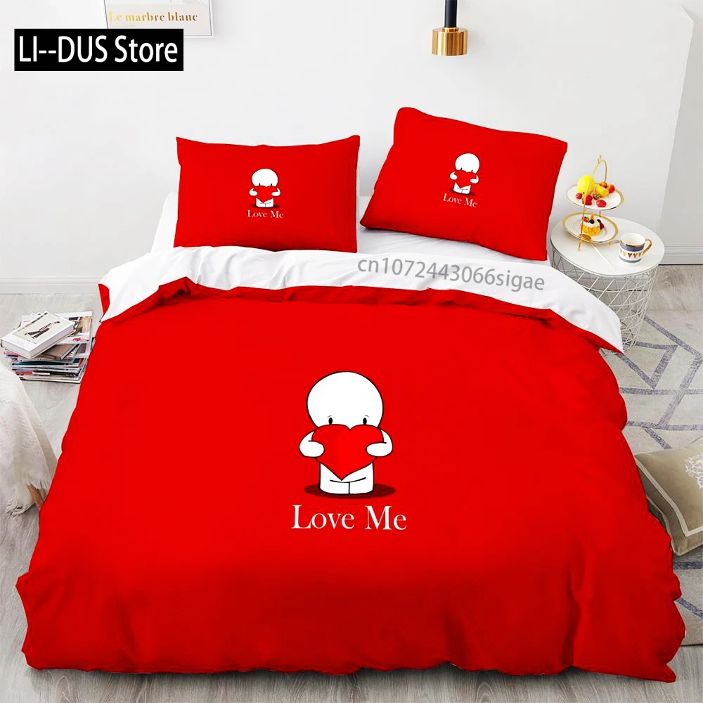 

Love Bedding Set Single Twin Full Queen King Size Wedding Bed Set Aldult Kid Bedroom Duvetcover Sets 3D Anime couple 038
