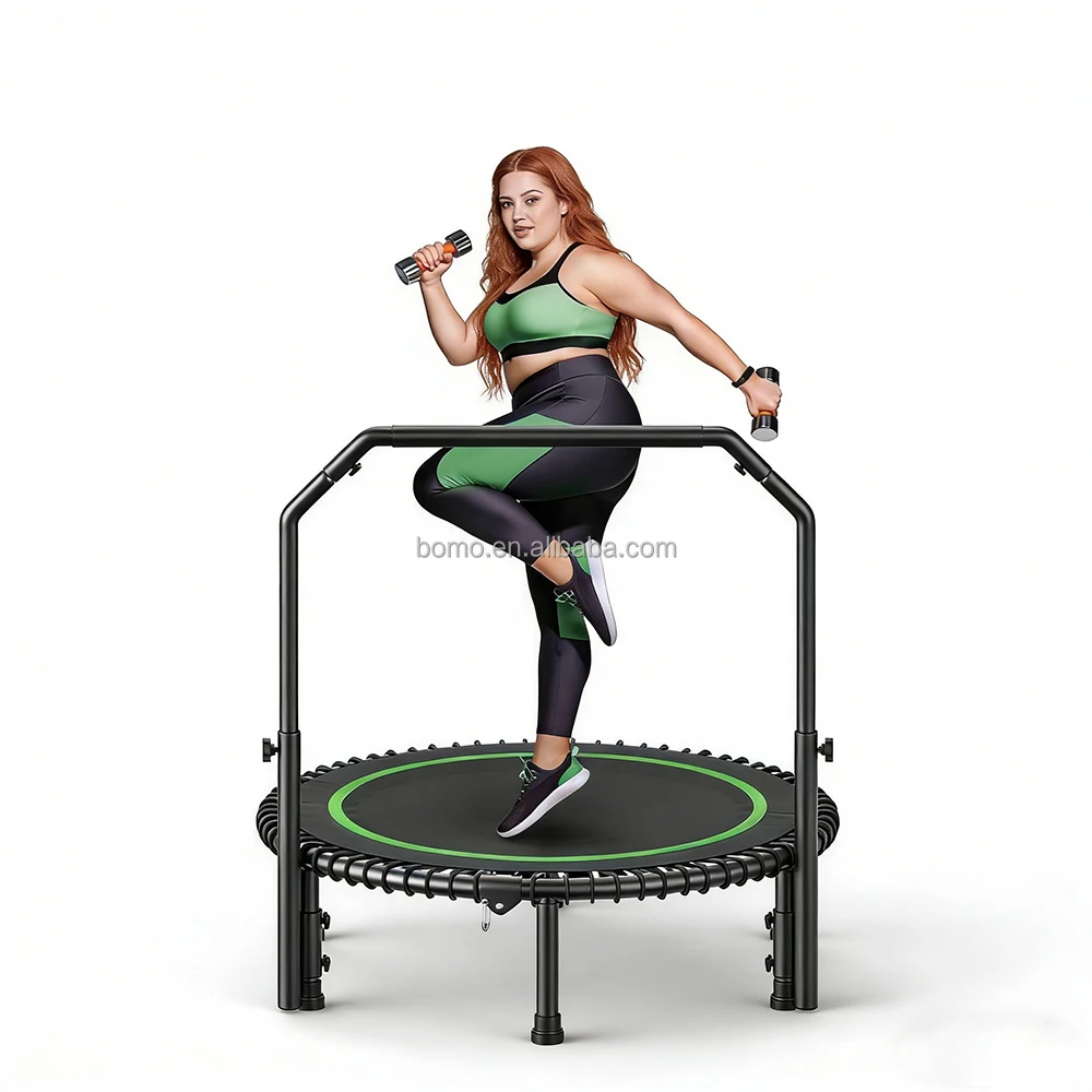High Quality Bounce Bed for Home Use Adults and Children Silent Fold Able Round Armrest Fitness Sports Trampoline