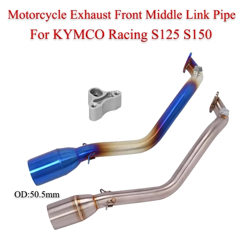

Motorcycle Exhaust Systems Modified 51mm Muffler Moto Escape Front Middle Link Pipe For KYMCO Racing S125 S150 S 125 150
