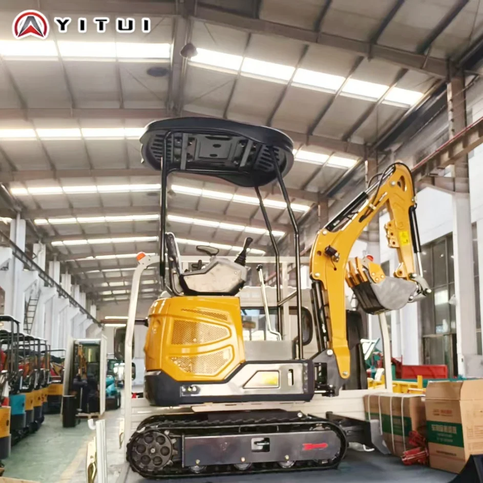 حفارة هيدروليكية صغيرة (1 طن) حفار زاحف آلات بناء مدمجة فعالة للوقود لمزرعة الحديقة حسب الطلب