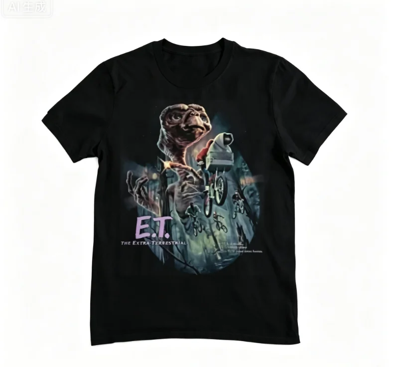 2026 new Street style loose-fit T-shirt with pattern, retro classic, sci-fi movie poster design T-shirt