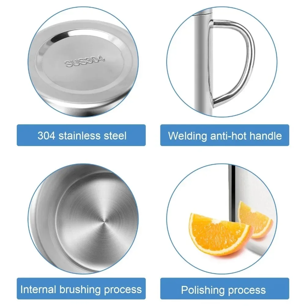 200-400ml Stainless Steel Coffee Double Walled Mugs with Lid and Handle,Metal Coffee & Tea Cup Mug,Camping Travel Office
