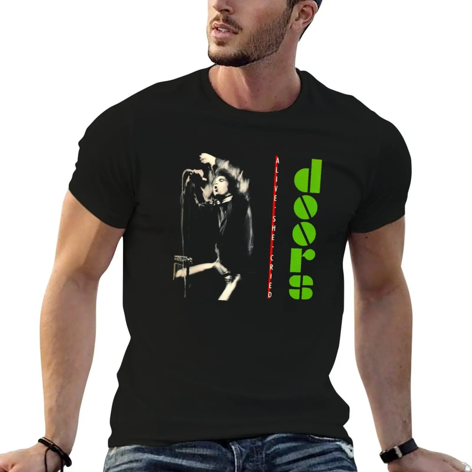 T-shirt de sport basique à manches courtes « The Doors Alive, She Cried »