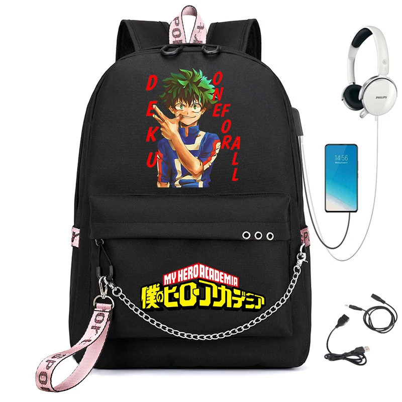 Mijn Held Academia Cartoon Rugzak Usb Model Jeugd Student Schooltas Outdoor Reistas Kids School Cadeau