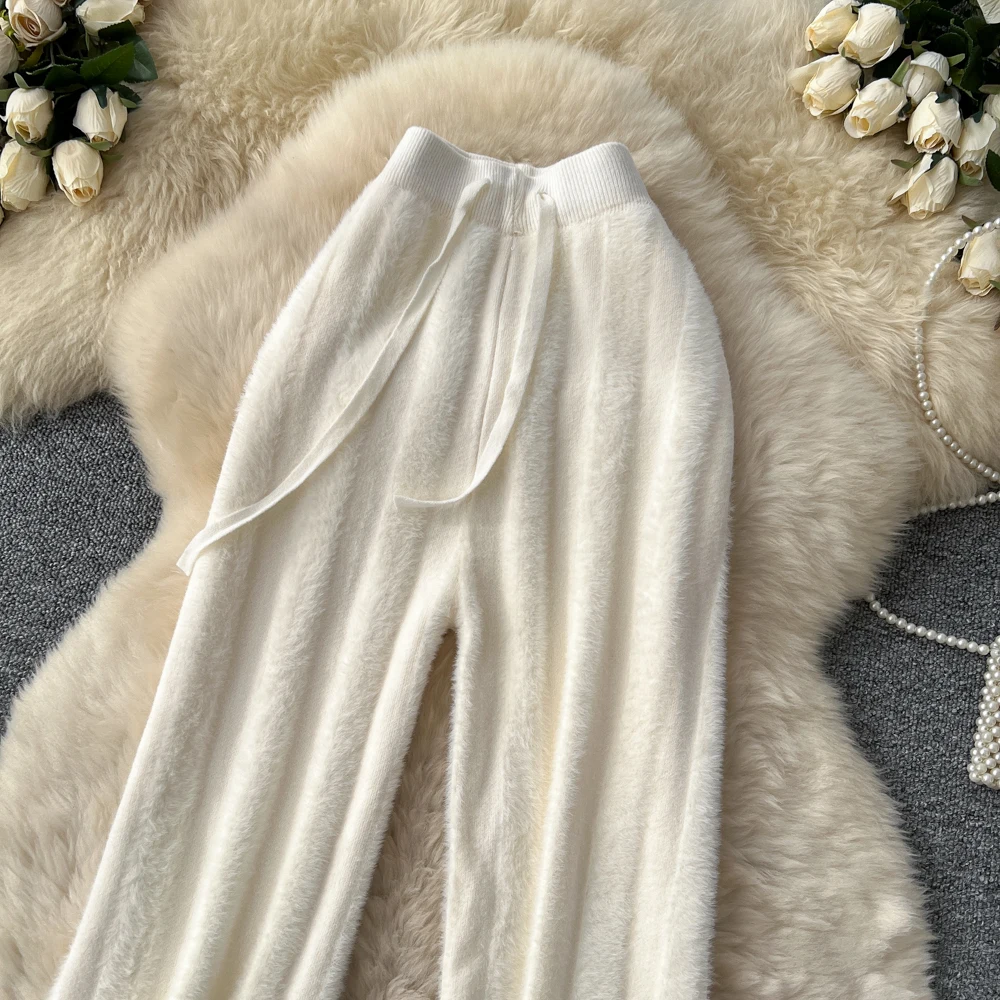 Clothland النساء الحلو مخطط الصوف المرقعة السراويل الرباط مرونة الخصر الإناث عادية واسعة الساق بنطلون KA514 #6