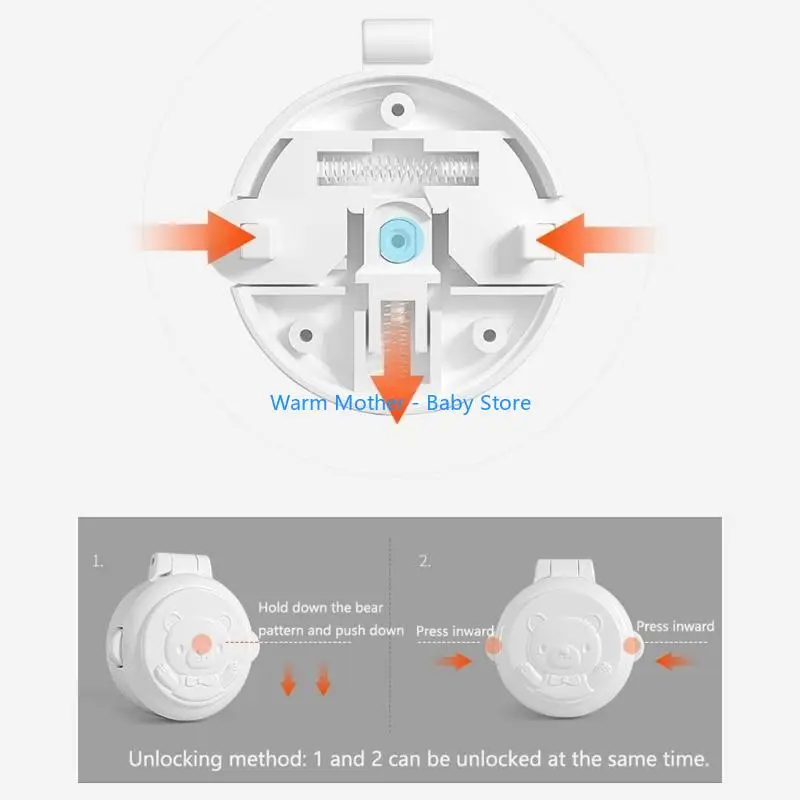 جميل الدب أقفال سلامة الطفل غسالة زر يغطي الطفل التدقيق أقفال السلامة ل مزلاج لصناديق قمامة المرحاض 57QE