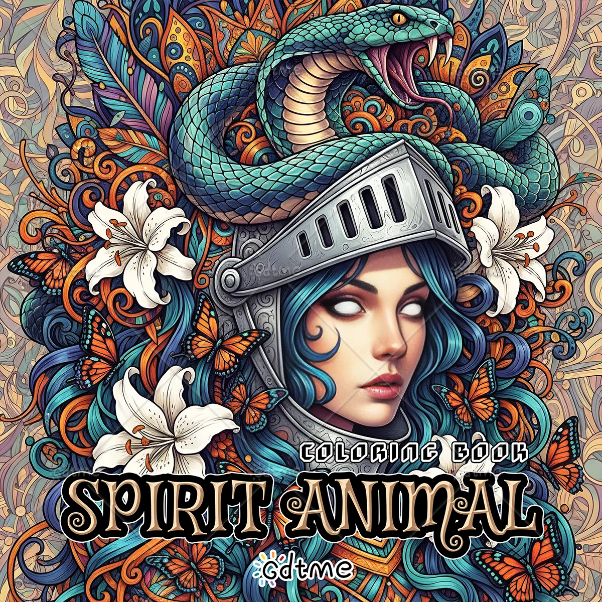 SPIRIT ANIMAL Coloring Book for Adults Featuring Cartoon Bold-easy Patterns for Relaxation Kids DIY Painting Drawing Books