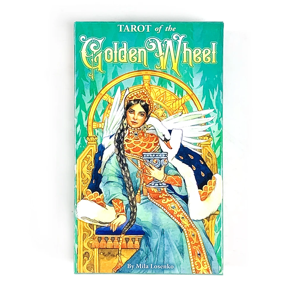 Tarot of the Golden Wheel Divination Cards Classic Fantasy Art Tarot Deck Spiritual Fortune Telling Board Game for Beginners