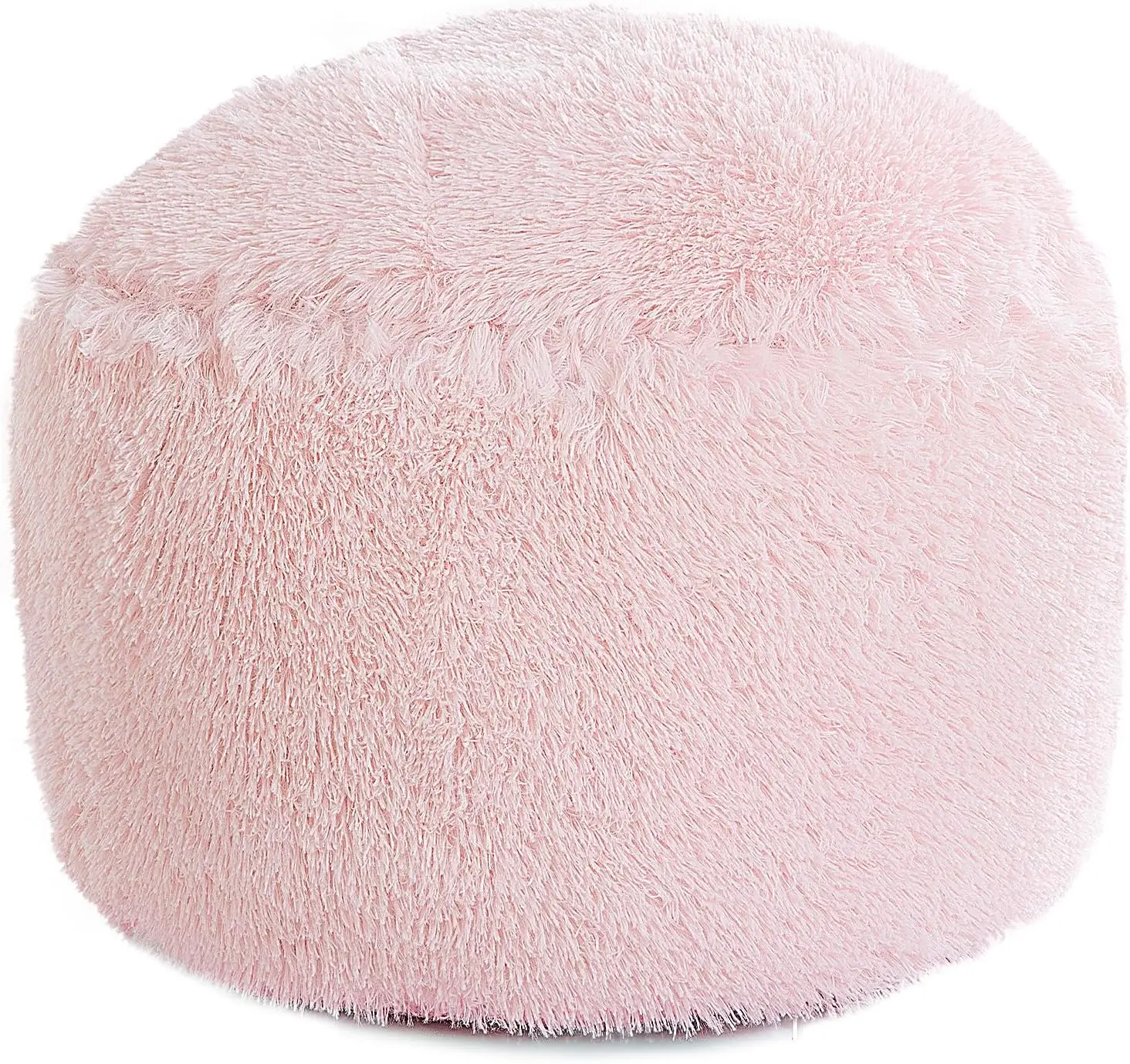 

Unstuffed Ottoman Pouf Cover,Round Foot Stool, 20""X20""X12"" Fuzzy Chair, Floor Bean Bag(No Filler),Foot Rest With Storage For